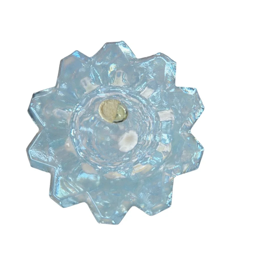 Vintage Clear Pressed Glass Geometric Bud Vase 7 Inch‎ Mid Century Modern